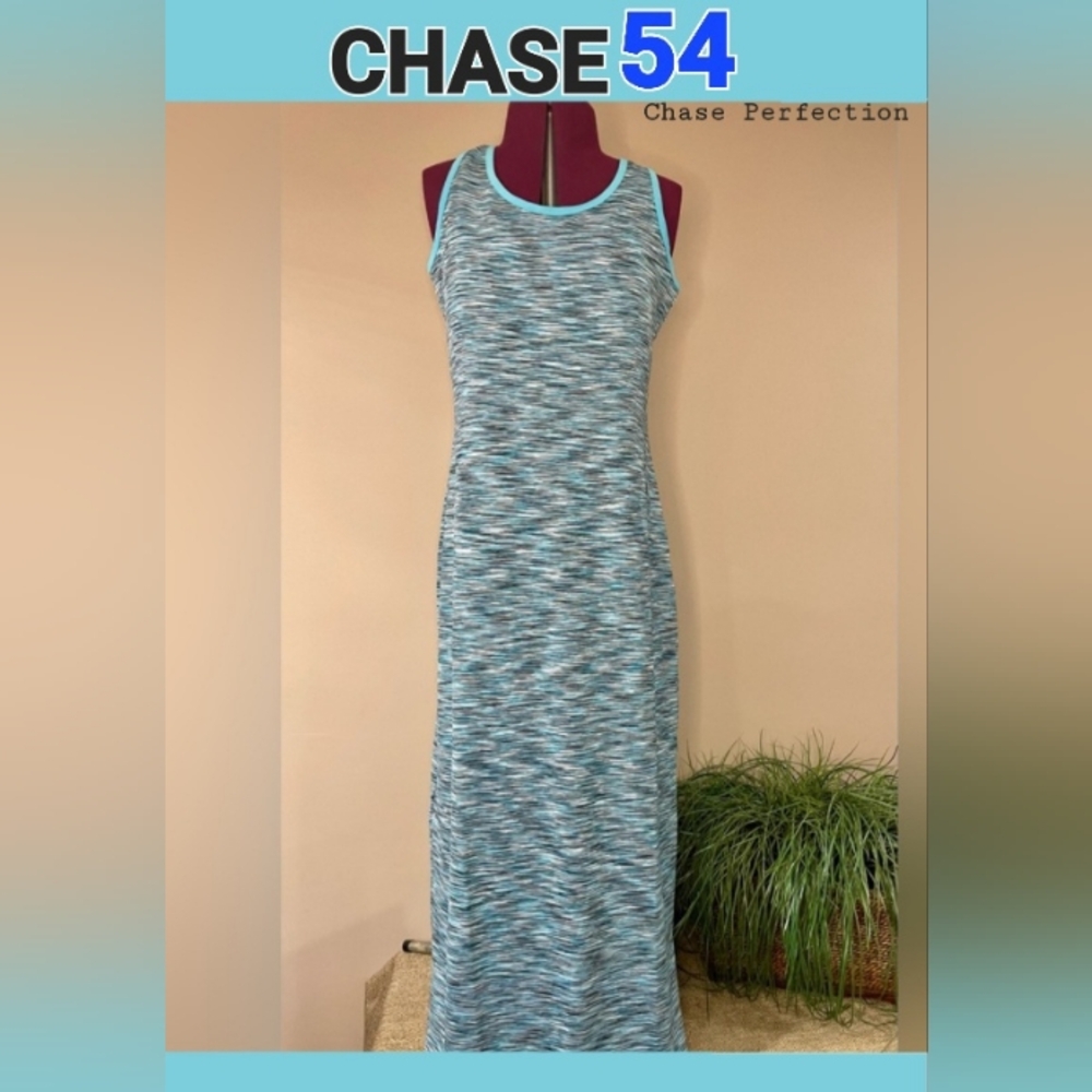 NWT Large Chase54 Women's Blue Racerback Maxi Dress